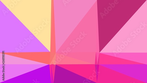 geometric triangles style in orchid, medium violet red and navajo white color. abstract triangles composition. for poster, cards, wallpaper or texture