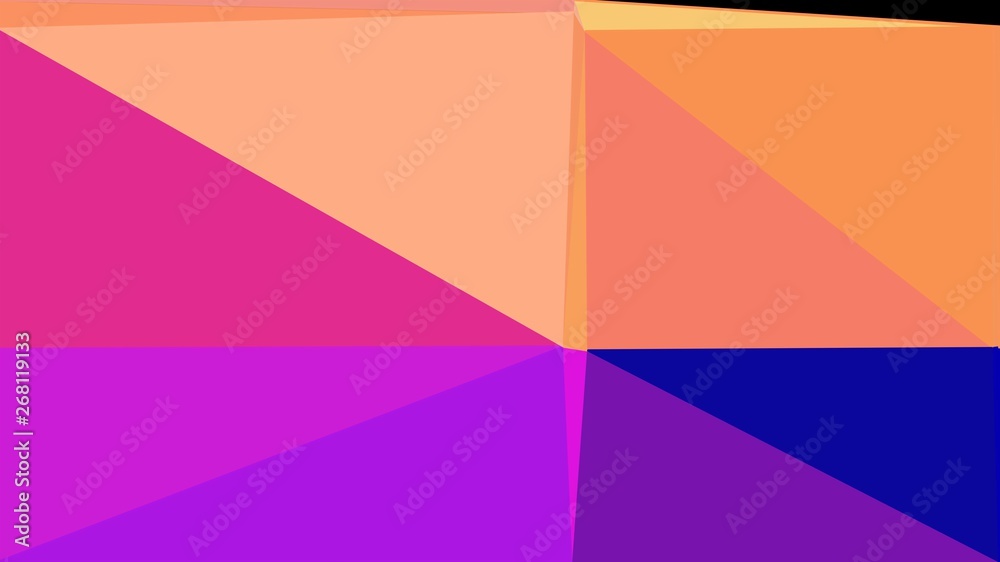 geometric triangles style in dark orchid, medium violet red and dark blue color. abstract triangles composition. for poster, cards, wallpaper or texture