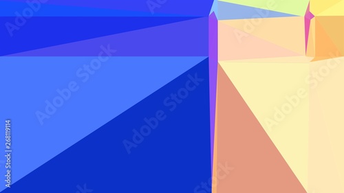 abstract geometric background with triangles and skin, royal blue and sky blue colors. for poster, banner, wallpaper or texture