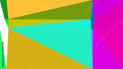 abstract geometric background with triangles and golden rod, turquoise and deep pink colors. for poster, banner, wallpaper or texture