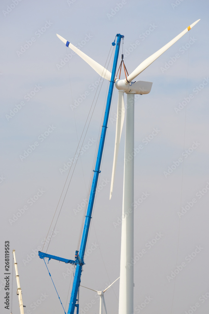 Fototapeta premium Assembling a windmill