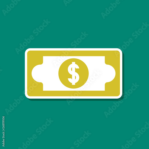 paper sticker on stylish background dollar money