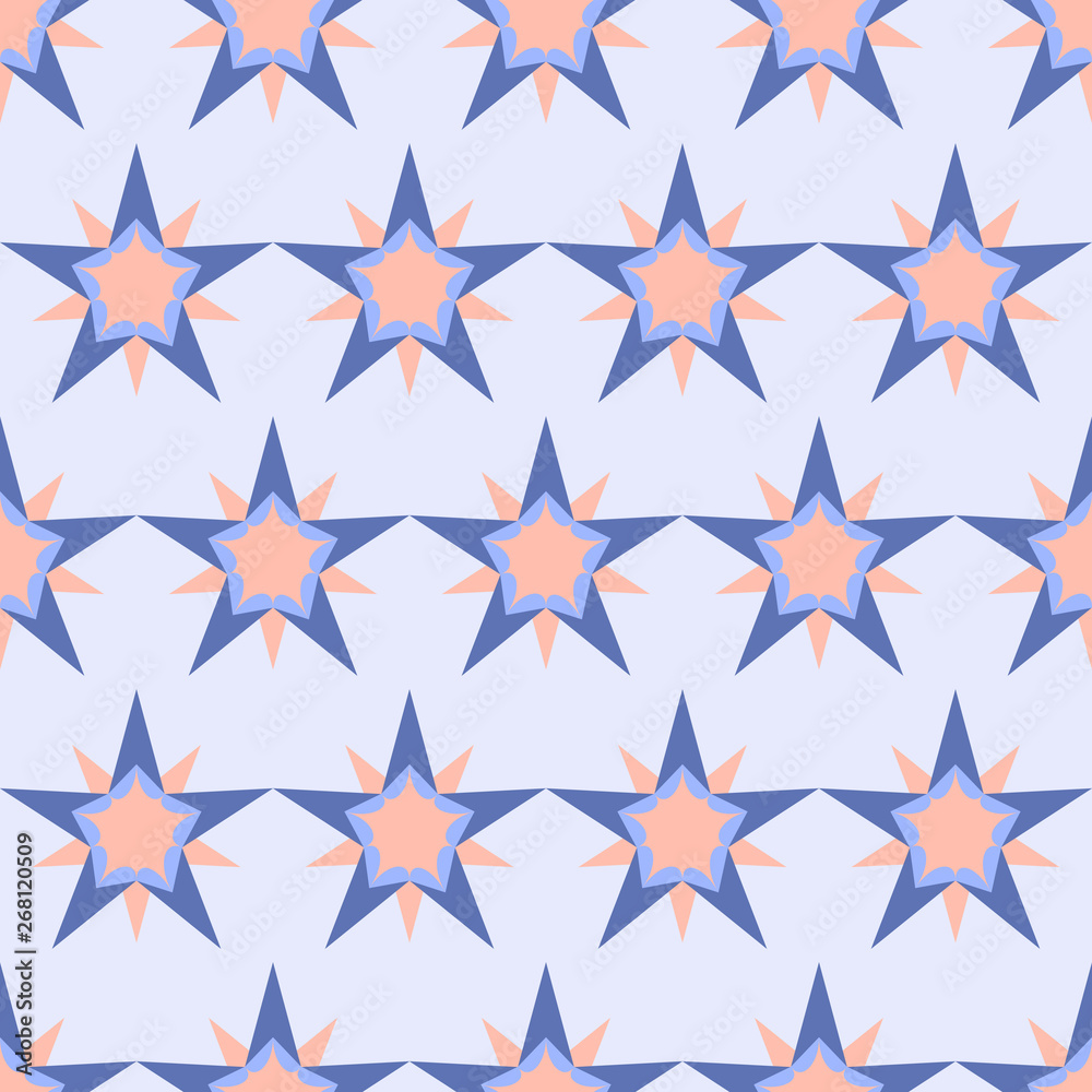 Beautiful background with colorful stars. Holiday seamless pattern. Ornament for gift wrapping paper, fabric, textile, greeting cards. Vector illustration EPS10 Beautiful background with colorful stars. Holiday seamless pattern. Ornament for gift wrapping paper, fabric, textile, greeting cards. Vector illustration EPS10