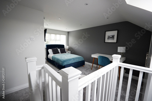 Bilde på lerret Interior of a house, loft conversion bedroom