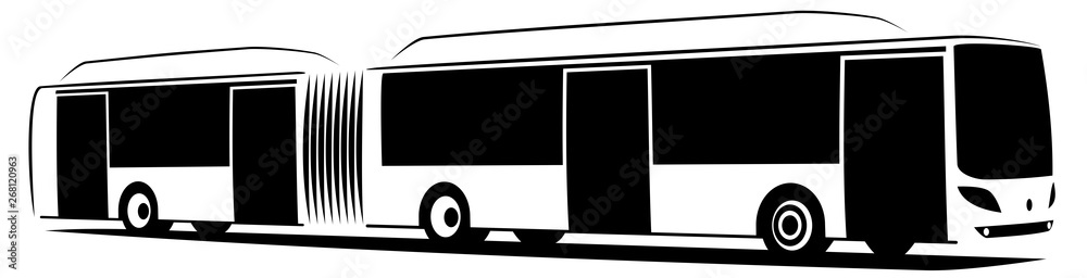 Vector illustration of an articulated city bus with three doors Vector illustration of an articulated city bus with three doors