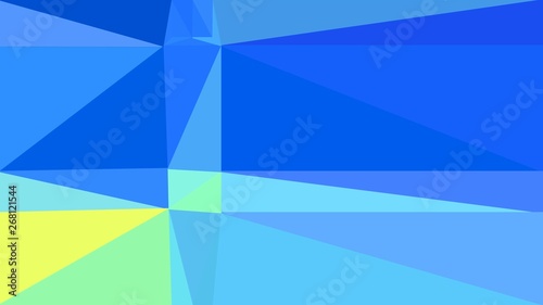 geometric triangles style in dodger blue, sky blue and khaki color. abstract triangles composition. for poster, cards, wallpaper or texture photo