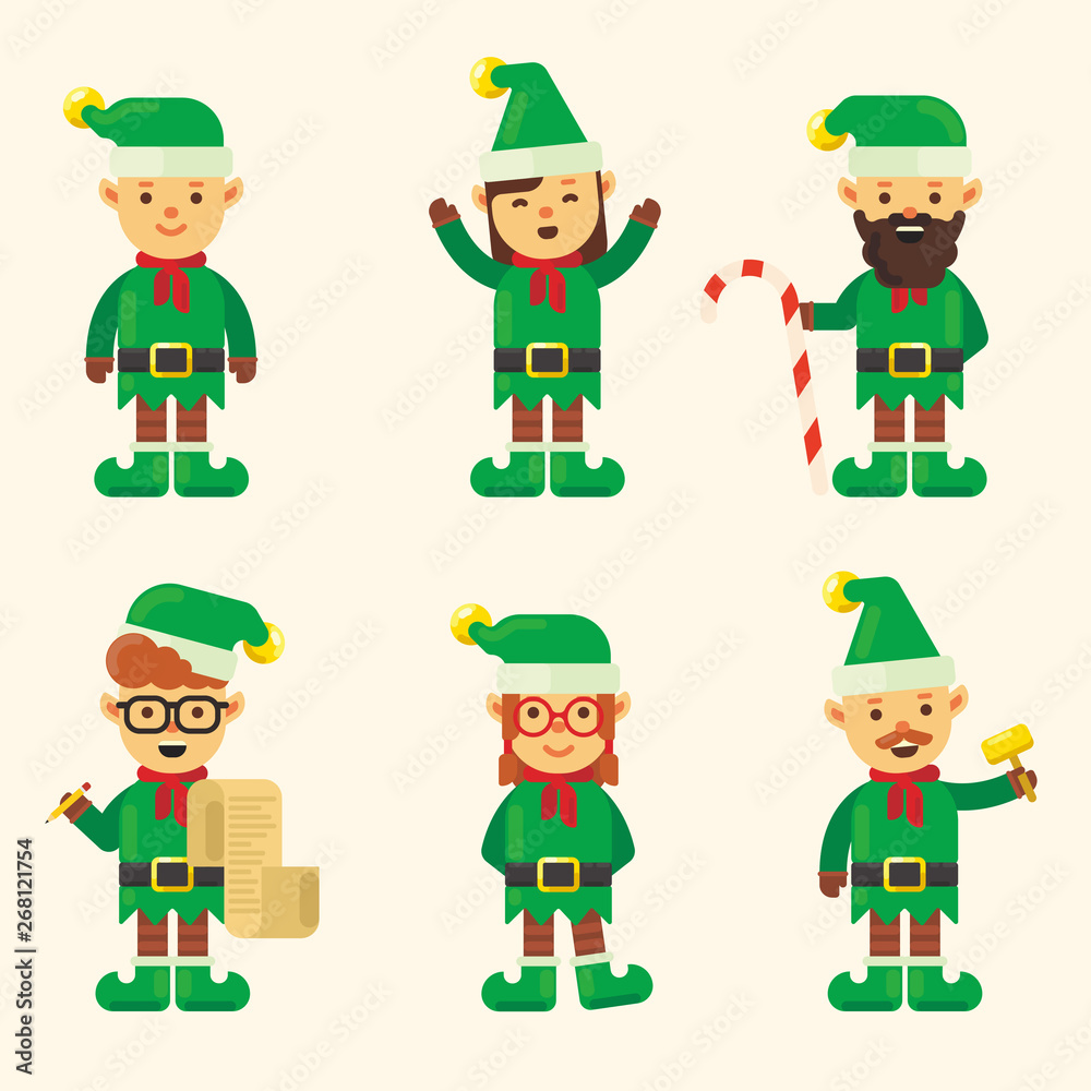 Cute Christmas Character Pack in Flat Design Cute Christmas Character Pack in Flat Design