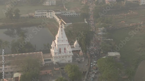 Sri Caitanya Mahaprabhu birthplace, Mayapur, India, 4k aerial ungraded photo