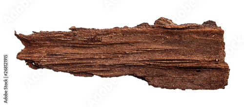 Schilderij op canvas a thin piece of bark on an isolated white background