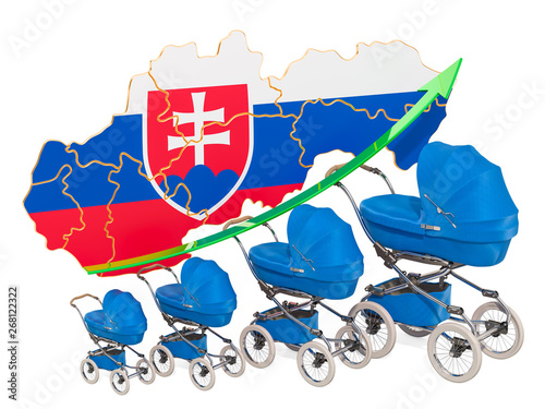 Growing birth rate in Slovakia, concept. 3D rendering