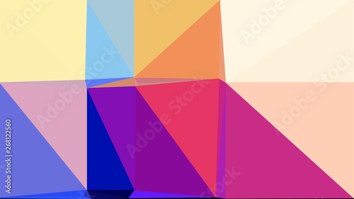 bisque, slate blue and medium violet red multi color background art. abstract triangle style composition for poster, cards, wallpaper or texture