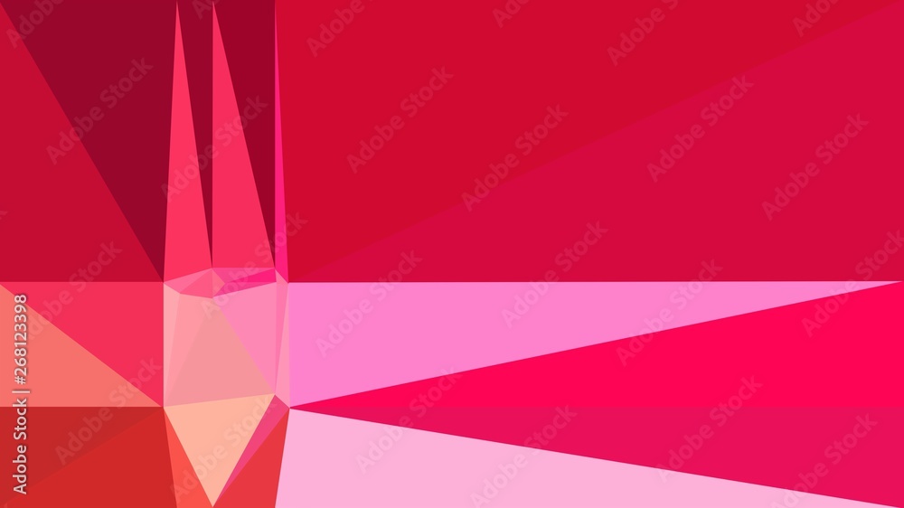 Fototapeta premium abstract geometric background with triangles and crimson, pastel magenta and salmon colors. for poster, banner, wallpaper or texture
