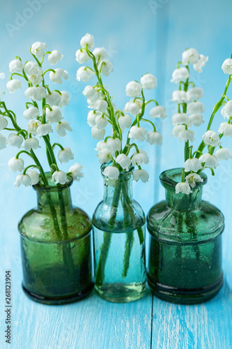 Bouquet of lilies of valley, spring time,  concept hello spring