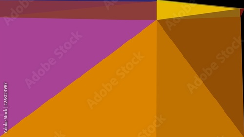 abstract geometric background with triangles and dark golden rod, mulberry and very dark pink colors. for poster, banner, wallpaper or texture