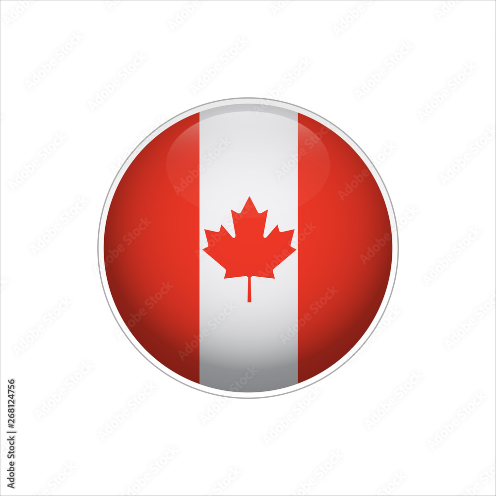 Flag of Canada. Vector illustration. Icon. 3D. Traditional color. Web, Sport. Flag of Canada. Vector illustration. Icon. 3D. Traditional color. Web, Sport.