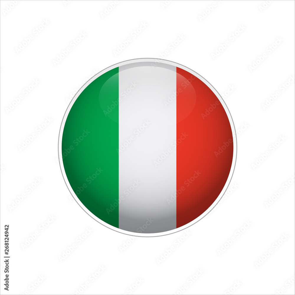 Flag of Italy. Vector illustration. Icon. 3D. Traditional color. Web, Sport. Flag of Italy. Vector illustration. Icon. 3D. Traditional color. Web, Sport.