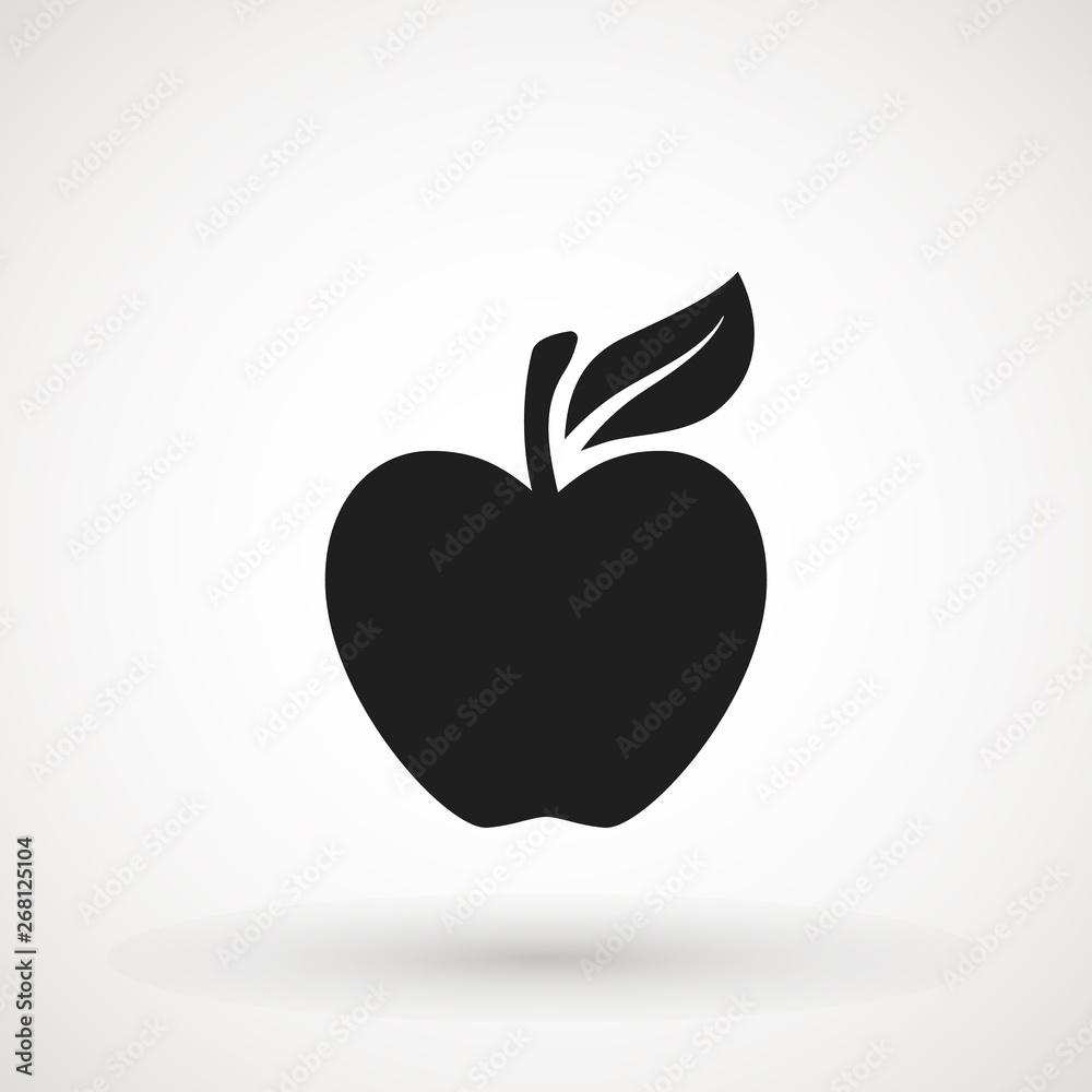 Fototapeta premium Apple fruit icon. Organic nutrition healthy food. Hand draw illustration. Apple Isolated on white background. - Vector.