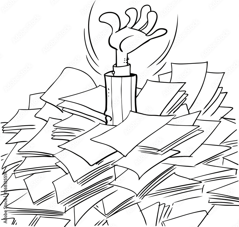 Businessman overload with paper work Businessman overload with paper work