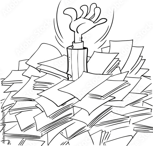 Businessman overload with paper work