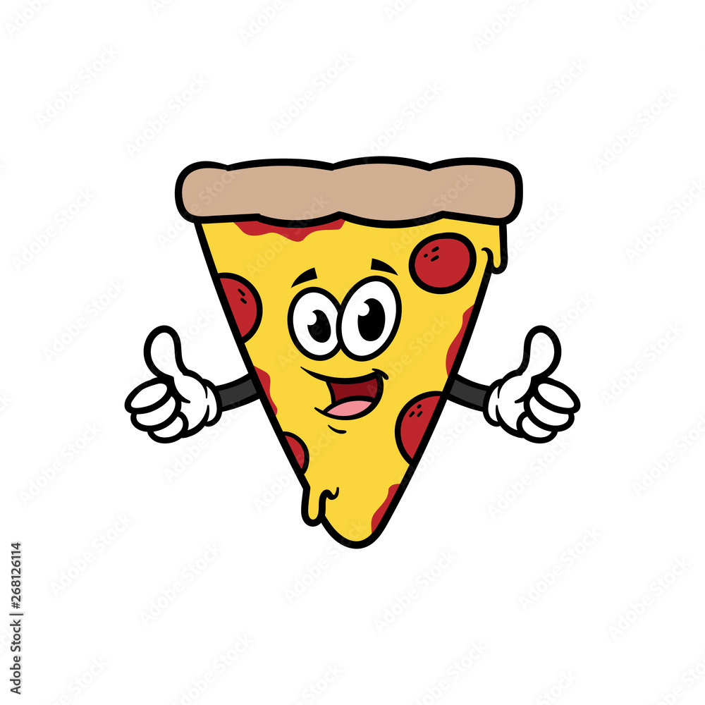 Cartoon Pizza Character Giving Thumbs Up