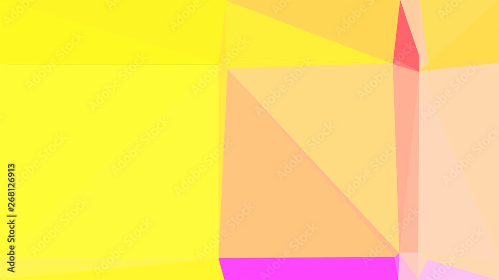 yellow, light pink and khaki color background with triangles. triangles style of different size and shape. simple geometric background for poster, cards, wallpaper or texture