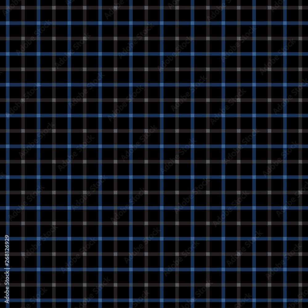 Blue and Black Tattersall Check Pattern. Men's Shirt Fashion Textile Fabric. Repeating Tile Plaid Pattern. Blue and Black Tattersall Check Pattern. Men's Shirt Fashion Textile Fabric. Repeating Tile Plaid Pattern.