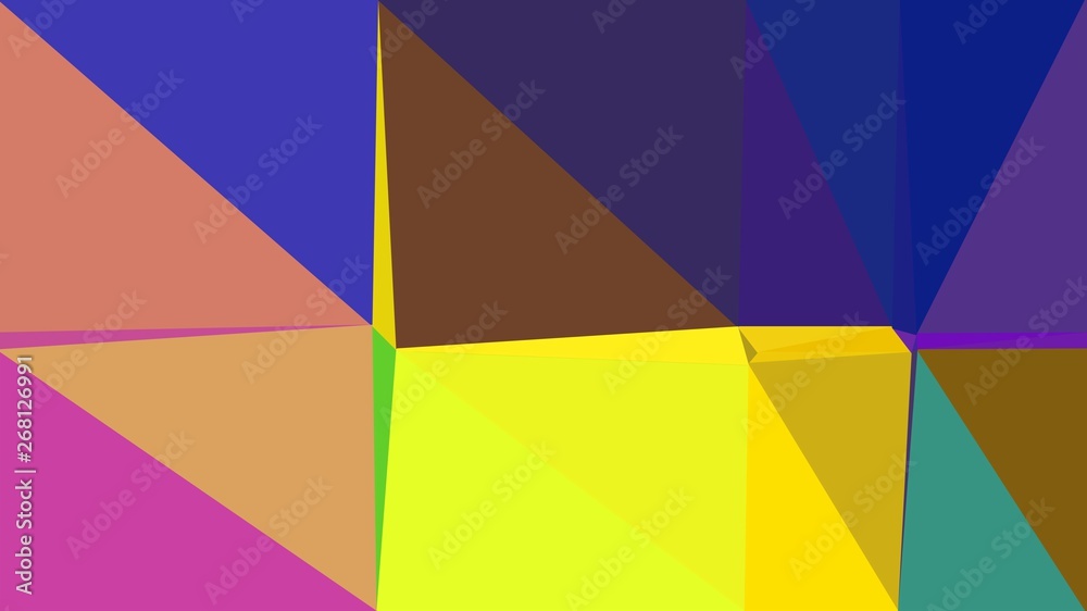 dark slate blue, indian red and yellow multi color background art. abstract triangle style composition for poster, cards, wallpaper or texture
