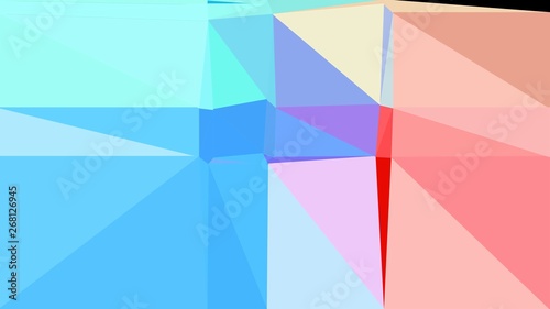 Abstract color triangles geometric background with light sky blue, corn flower blue and light pink colors for poster, cards, wallpaper or texture