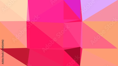 Fototapeta Naklejka Na Ścianę i Meble -  geometric triangles style in deep pink, light salmon and baby pink color. abstract triangles composition. for poster, cards, wallpaper or texture