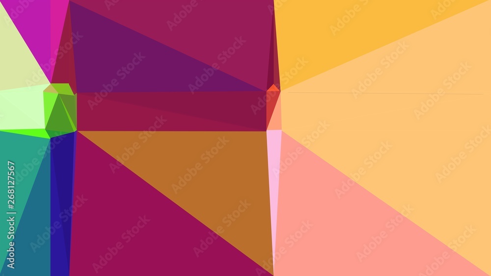 abstract geometric background with triangles and light salmon, dark moderate pink and teal blue colors. for poster, banner, wallpaper or texture