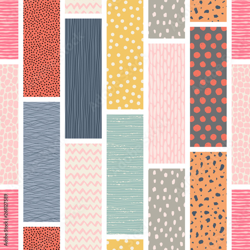 Template seamless abstract pattern. Patchwork. Freehand drawing