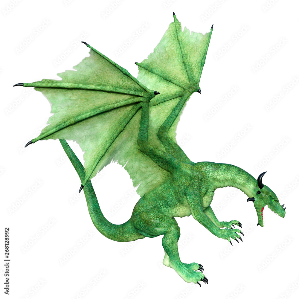 Obraz premium 3D Rendering Fairy Tale Dragon on White