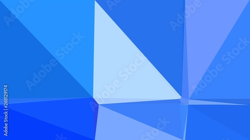 royal blue, light blue and corn flower blue color background with triangles. triangles style of different size and shape. simple geometric background for poster, cards, wallpaper or texture