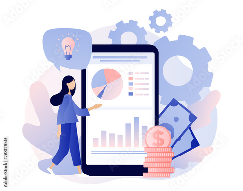 Business success. Flat cartoon style. Vector illustration
