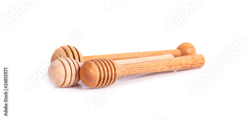 Honey dipper(spoon) isolated on the white background