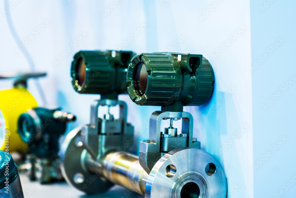 Industrial background from part of smart valves with controllr for power, oil or gas industry Industrial background from part of smart valves with controllr for power, oil or gas industry
