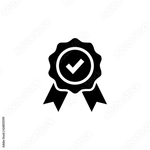Award medal tick icon symbol vector