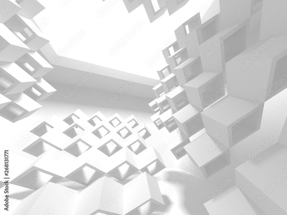 Obraz premium Futuristic White Architecture Design Background