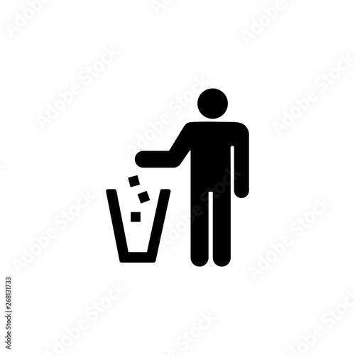 Garbage icon symbol. Do not litter sign vector