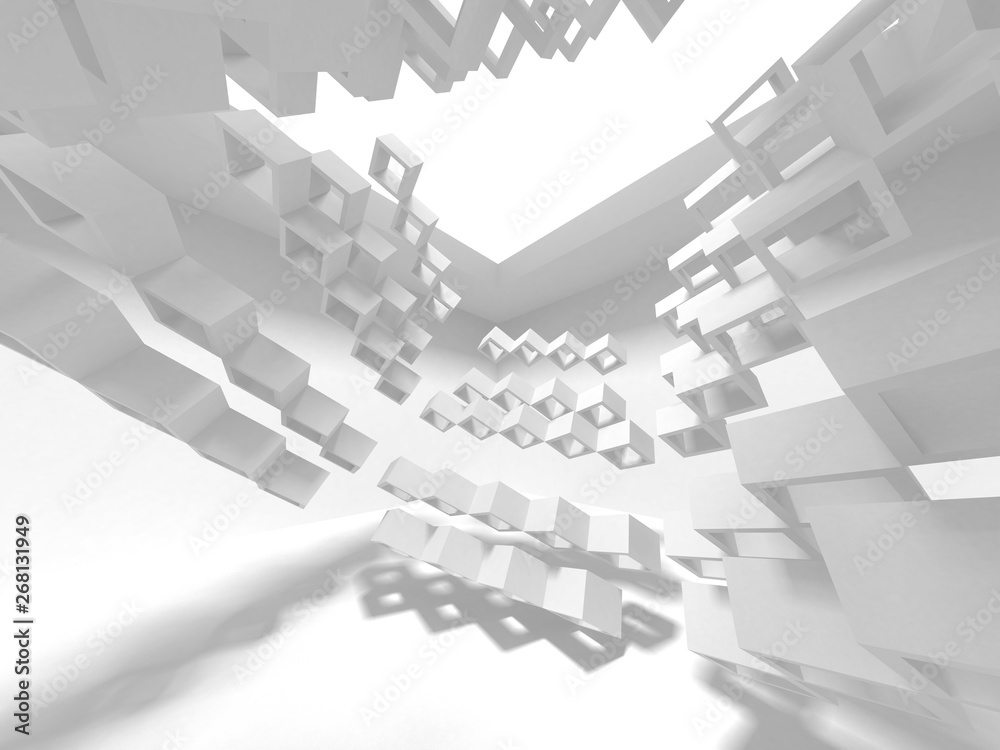 Obraz premium Futuristic White Architecture Design Background