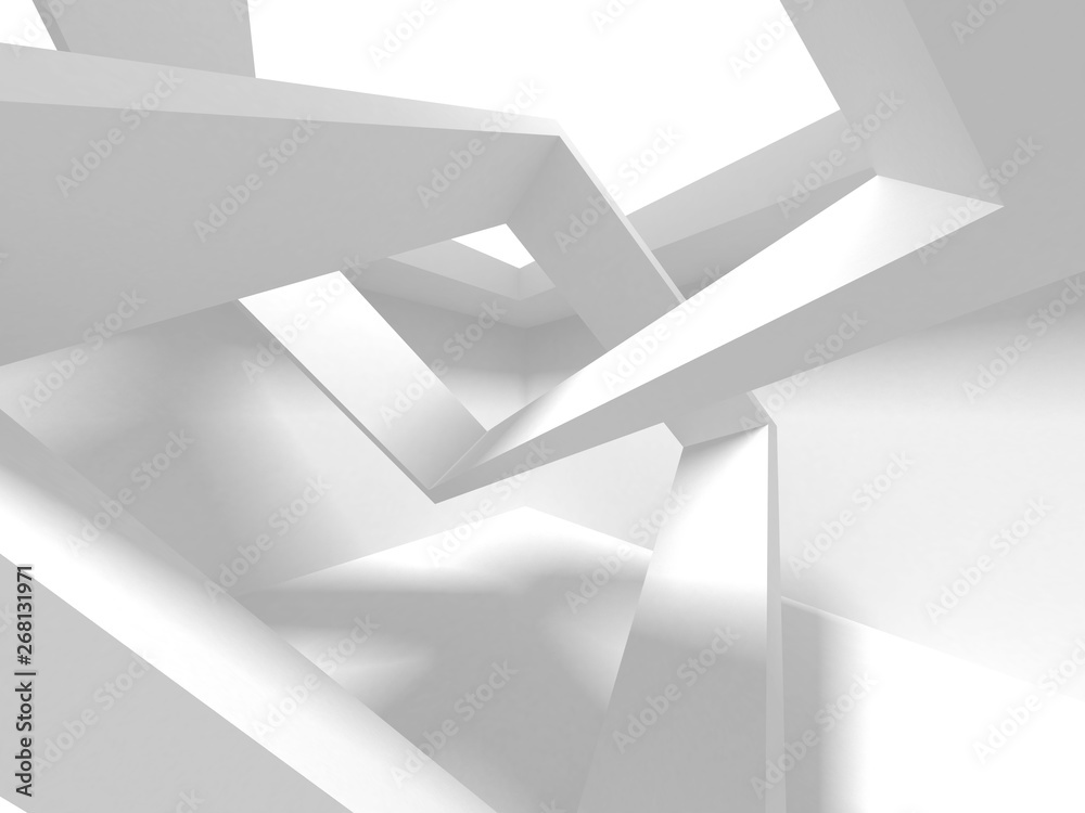 Fototapeta premium Futuristic White Architecture Design Background