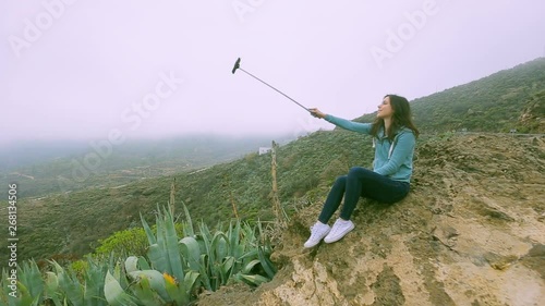 volcanic jungle girl enjoys gran canaria rocks vacations