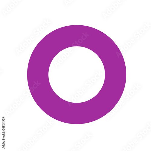purple ring basic simple shapes isolated on white background, geometric ring icon, 2d shape symbol ring, clip art geometric ring shape for kids learning