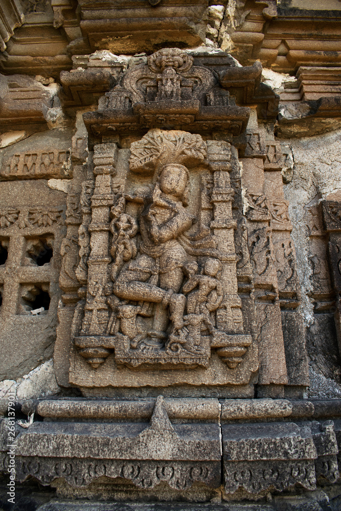 Sculptures, Anandeshwar temple, Lasur, Daryapur Taluka, Amravati District, Maharashtra, India