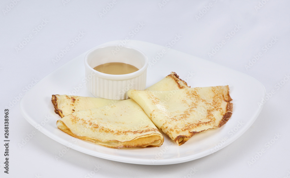 pancakes with honey and cup of tea pancakes with honey and cup of tea