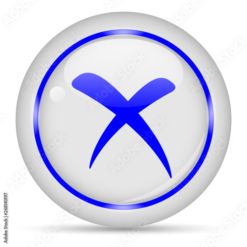 Free Download Cross icon. White glossy round vector icon in eps 10. Editable modern design internet button on white background. - GFXLoad