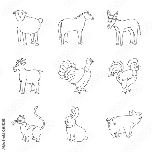 Fototapeta Naklejka Na Ścianę i Meble -  Vector design of homemade and countryside symbol. Set of homemade and agriculture stock vector illustration.