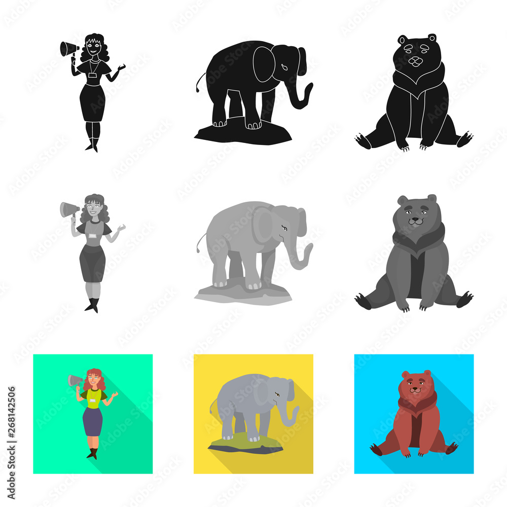 Naklejka premium Isolated object of nature and fun sign. Collection of nature and entertainment stock symbol for web.