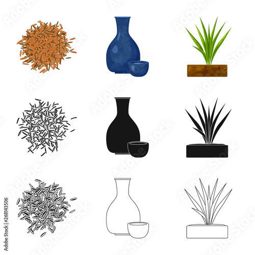 Isolated object of crop and ecological sign. Collection of crop and cooking stock vector illustration.