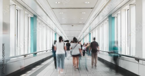 Passenger walking on the walkway